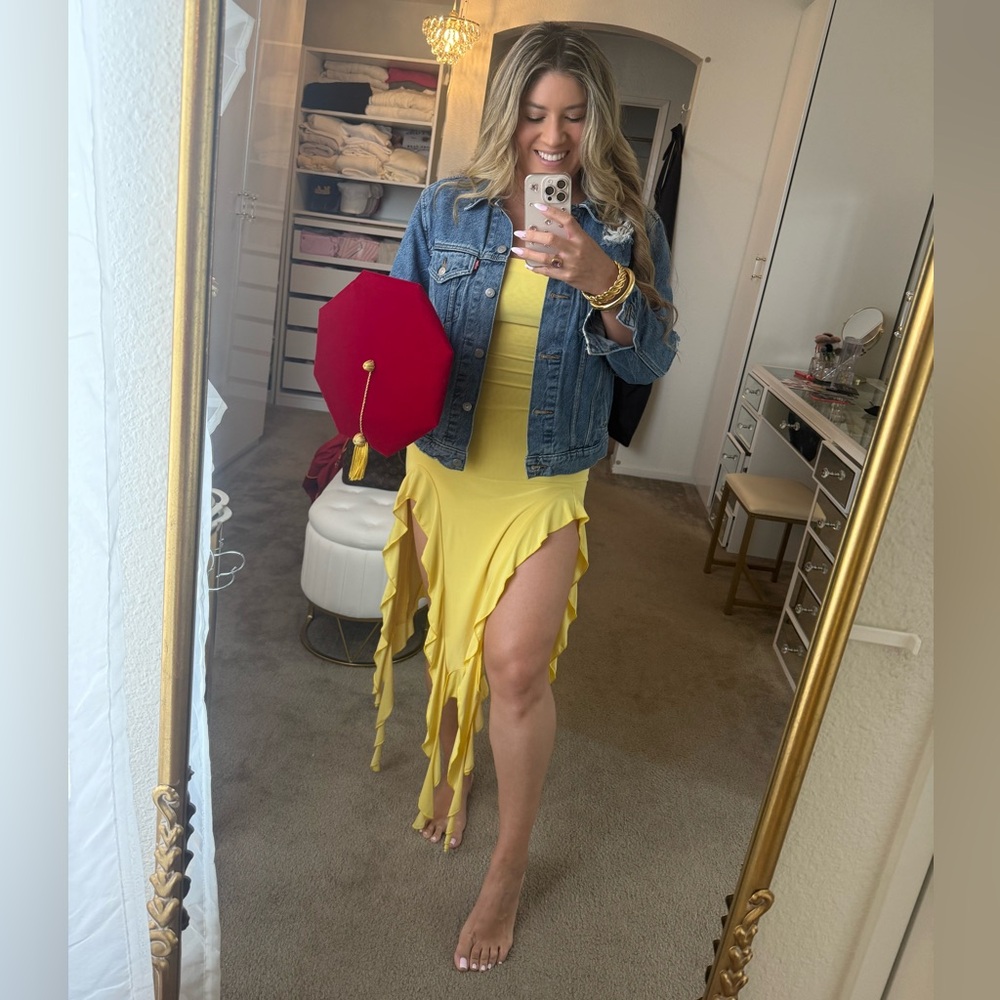 Yellow Strapless Maxi Dress